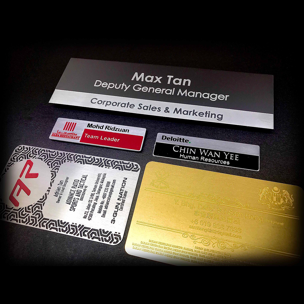 Custom Etched Metal Nameplates, Labels and Tags Rep Graphic